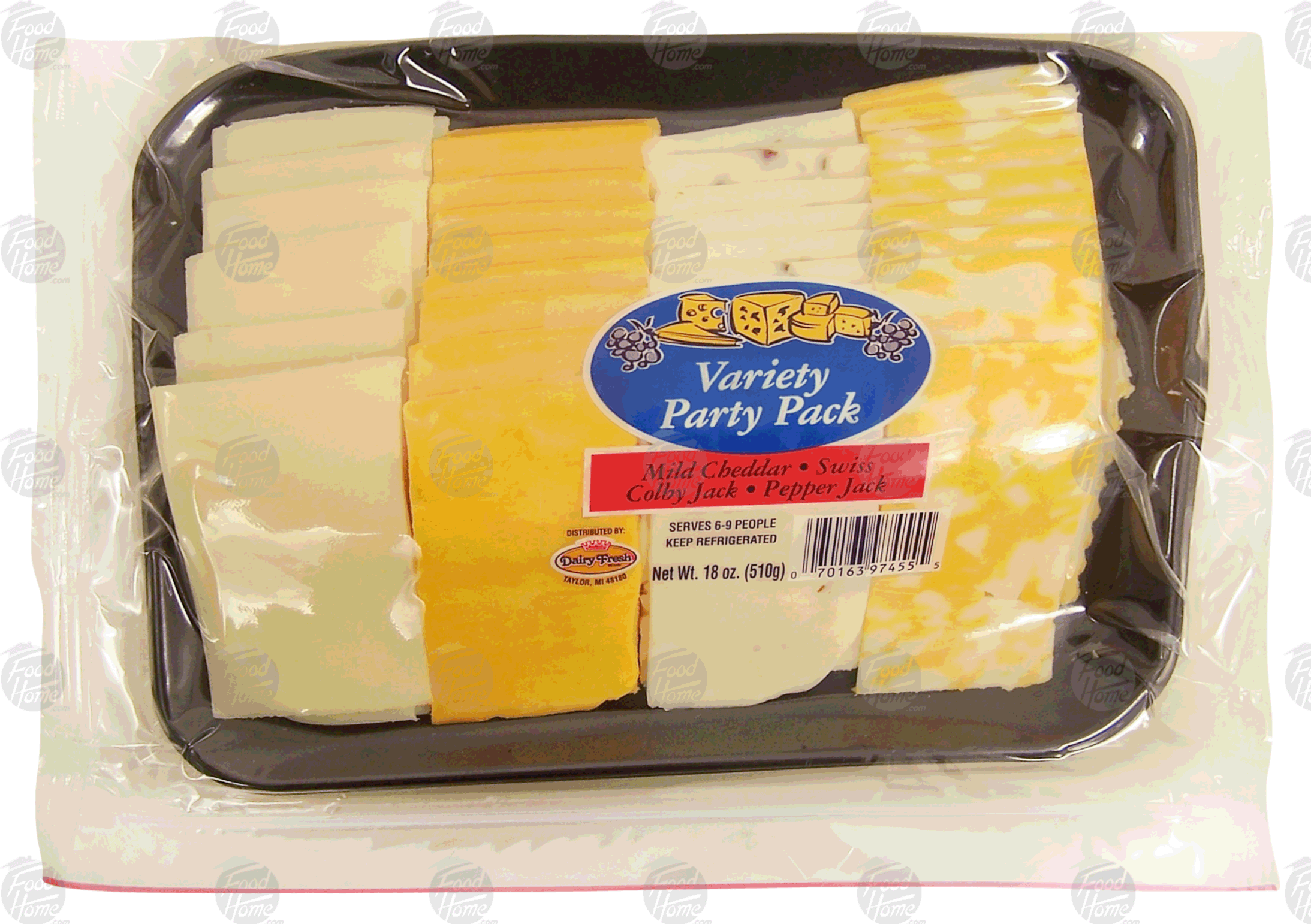 Dairy Fresh Variety Party Pack mild cheddar, swiss, colby jack, pepper jack Full-Size Picture